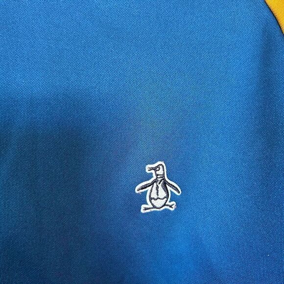 Original Penguin Golf Colorblock Crossover Pullover Blue & Gold Hoodie M - Picture 4 of 12